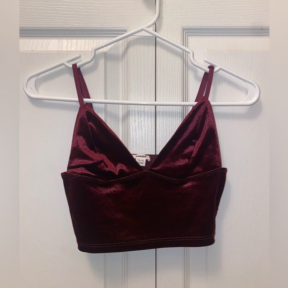 Dark red velvet camisole XS - Picture 1 of 4